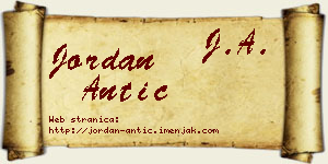 Jordan Antić vizit kartica